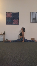 Nadia in a yoga posture